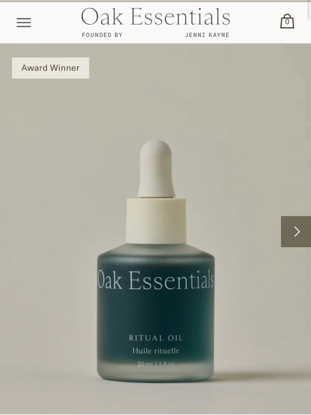Oak Essentials Ritual Oil NEW Full Size Blue Tansy Jojoba Soothing